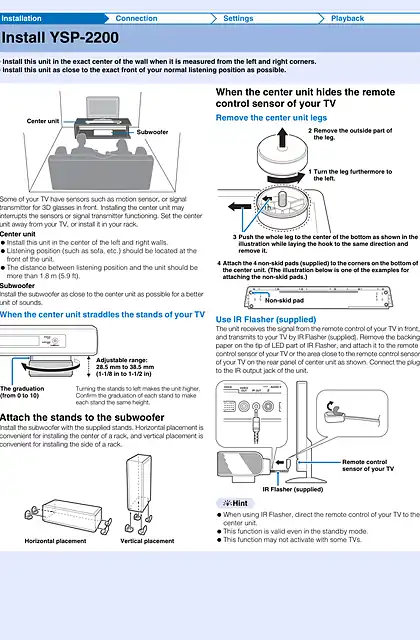 yamaha雅马哈YSP-2200 Quick Reference Guide